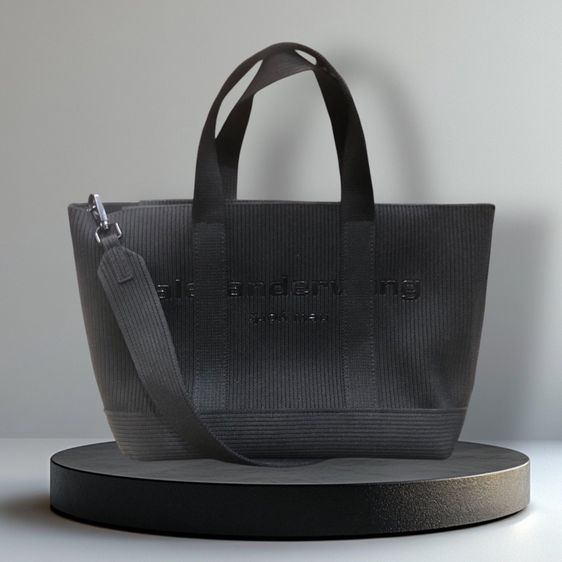 กระเป๋าโท้ตถักขนาดเล็ก  Alexander Wang โพลีเอสเตอร์ - สีดำ สีดำ กระเป๋าโท้ตแบบถักขอบเล็กจาก Alexander Wang Ryan งานตู้ญี่ปุ่นไม่การันตีแท้