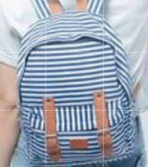 เป้สะพายหลัง มือ 1 ลายเส้นขาวฟ้า  จาวดำ รูปที่ 3