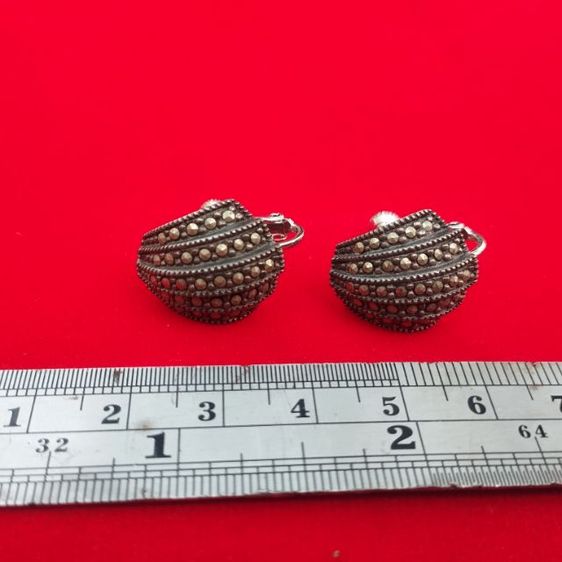 🔖ต่างหูวินเทจเงินแท้ ตอกโค๊ต925 แต่งแมกกาไซต์ นน.9.79กรัม งานวินเทจ จากต่างประเทศ  รูปที่ 5