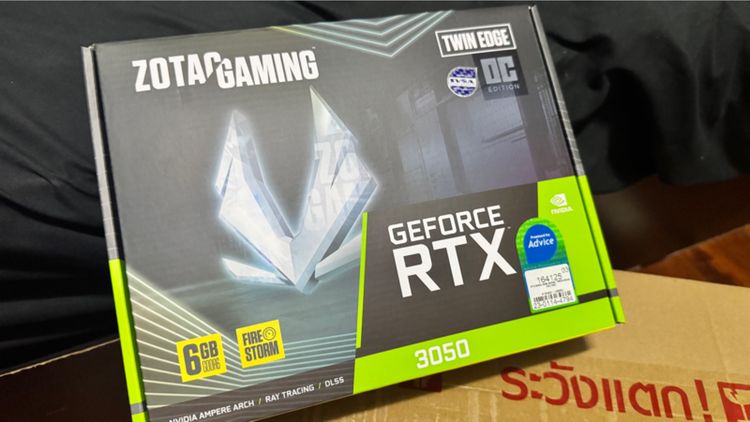 อุปกรณ์เกมส์ การ์ดจอ rtx zotac 3050 6gb OC edition ของใหม่ ประกันไม่เดิน