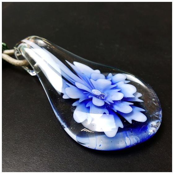 จี้ห้อยคอ แก้ว Murano GlassBeaded ทรงหยดน้ำ รูปที่ 2