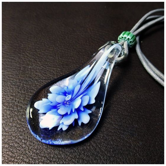 จี้ห้อยคอ แก้ว Murano GlassBeaded ทรงหยดน้ำ รูปที่ 5
