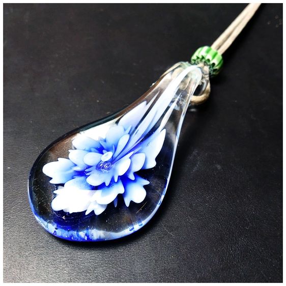 จี้ห้อยคอ แก้ว Murano GlassBeaded ทรงหยดน้ำ