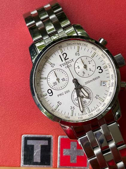 TISSOT PRC200 Chronograph Quartz Silver Dial Mens 40 mm Swiss Made  รูปที่ 6