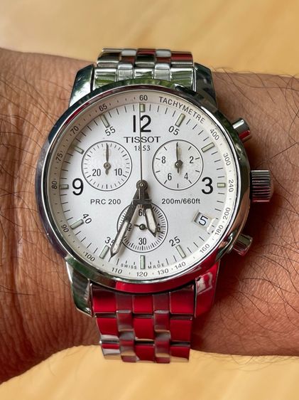 TISSOT PRC200 Chronograph Quartz Silver Dial Mens 40 mm Swiss Made  รูปที่ 13