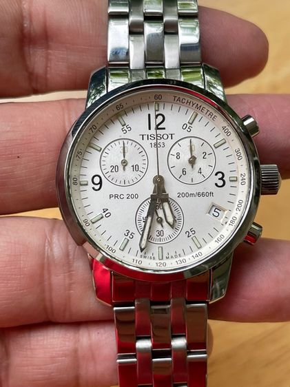 TISSOT PRC200 Chronograph Quartz Silver Dial Mens 40 mm Swiss Made  รูปที่ 7
