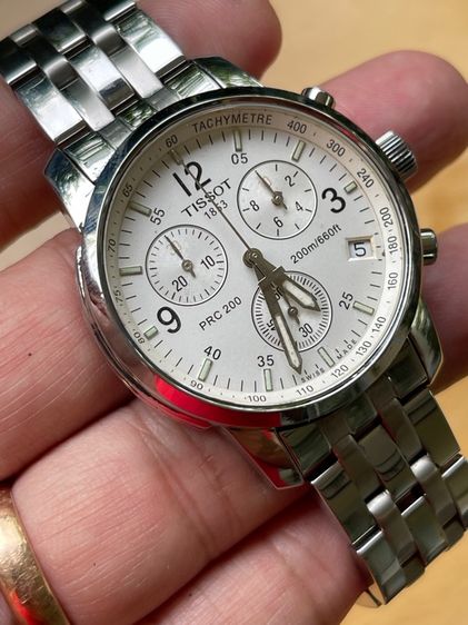TISSOT PRC200 Chronograph Quartz Silver Dial Mens 40 mm Swiss Made  รูปที่ 9
