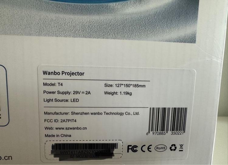 Wanbo T4 Projector 4K HD แถมฟรีขาตั้ง รูปที่ 3