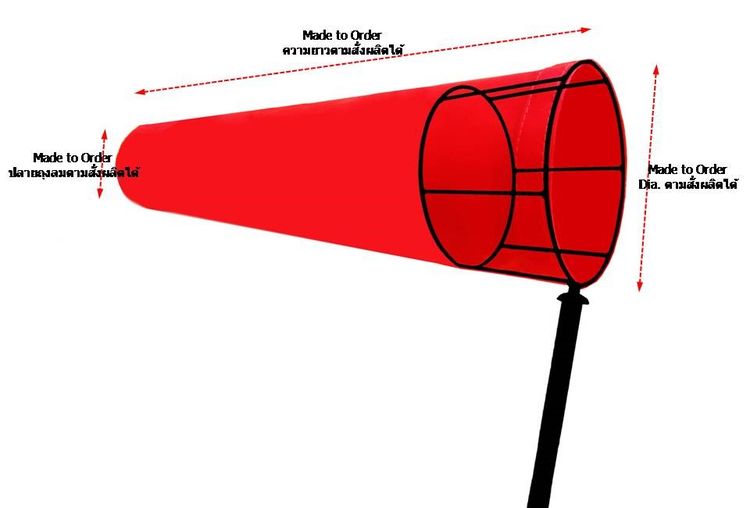 Windsock ถุงลมบอกทิศทาง กรวยลมบอกทิศทาง รูปที่ 11