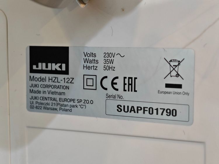 จักรเย็บผ้าไฟฟ้าพกพา JUKI แท้ HZL-12Z จักรซิกแซกกระเป๋าหิ้ว  รูปที่ 7