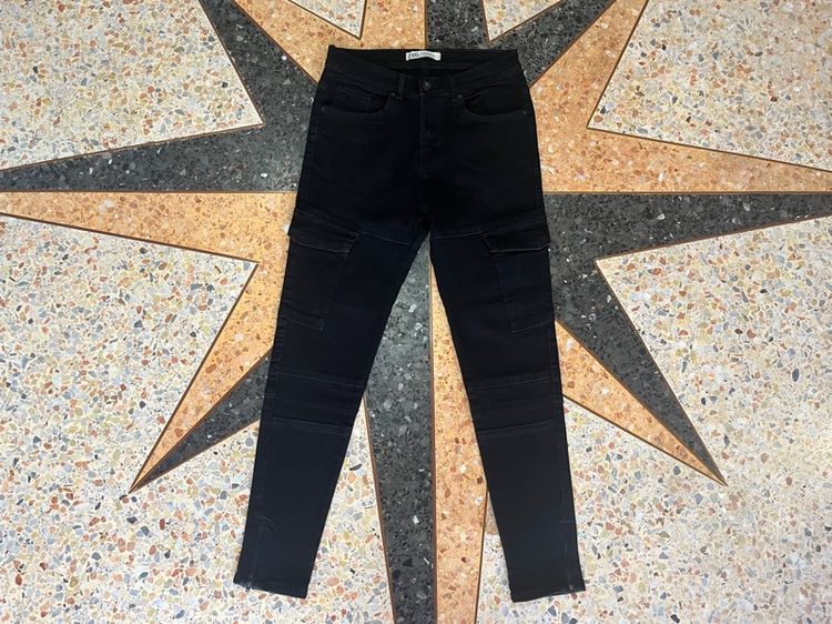 ดำ ยีนส์ 📌ZARA MAN -Cargo jeans👖 เอว29-31