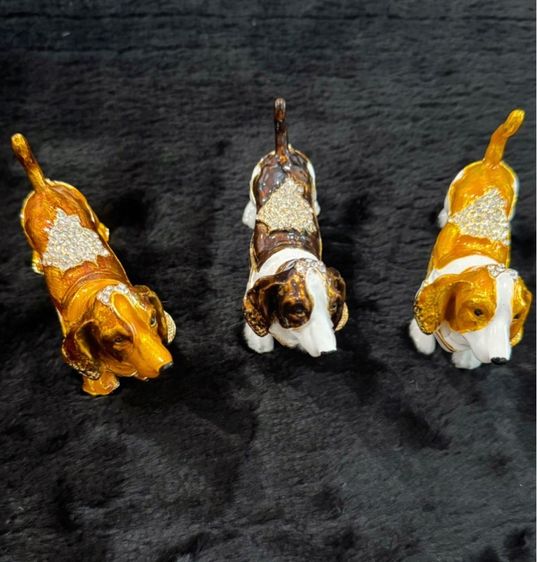 กล่องใส่เครื่องประดับรูปสุนัขพประดับคริสตัล SWAROVSKI รูปที่ 2