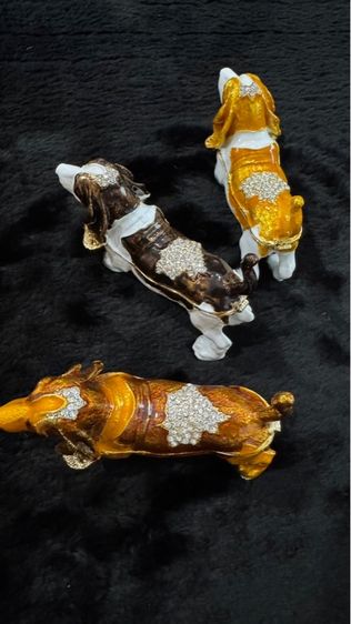 กล่องใส่เครื่องประดับรูปสุนัขพประดับคริสตัล SWAROVSKI รูปที่ 4