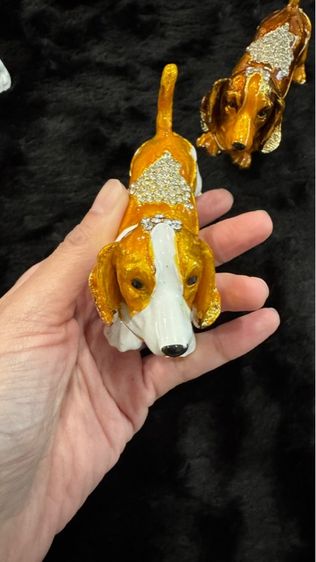 กล่องใส่เครื่องประดับรูปสุนัขพประดับคริสตัล SWAROVSKI รูปที่ 7