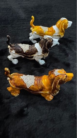 กล่องใส่เครื่องประดับรูปสุนัขพประดับคริสตัล SWAROVSKI รูปที่ 3