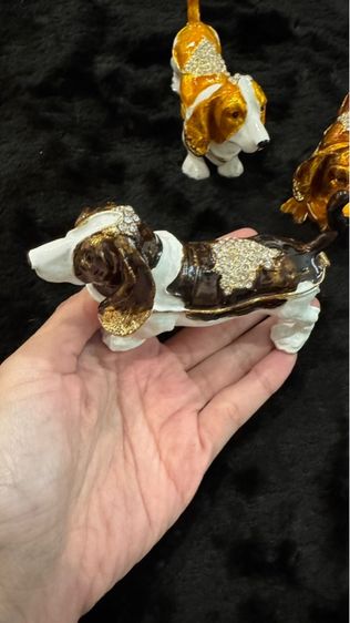 กล่องใส่เครื่องประดับรูปสุนัขพประดับคริสตัล SWAROVSKI รูปที่ 6