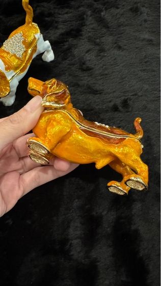 กล่องใส่เครื่องประดับรูปสุนัขพประดับคริสตัล SWAROVSKI รูปที่ 8