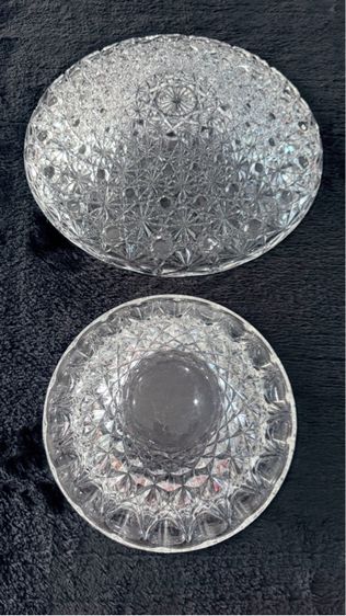 จานคริสตัลปากกว้าง จาก ฝรั่งเศส  มี 2 ใบ ใหญ่และเล็ก รูปที่ 4