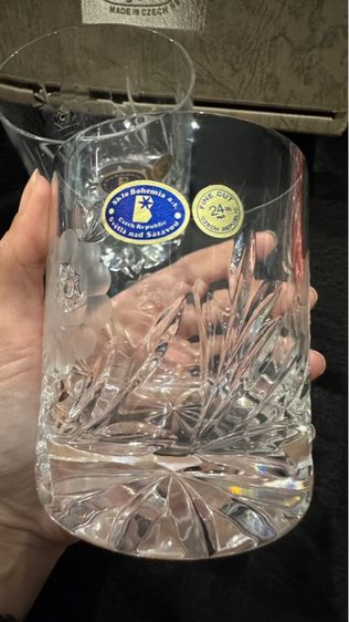 แก้ววิสกี้คริสตัลโบฮีเมียน จากสาธารณรัฐเช็ก งานเจียรไน รูปที่ 6