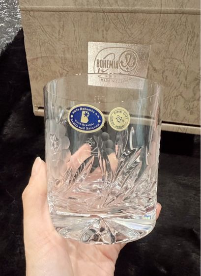 แก้ววิสกี้คริสตัลโบฮีเมียน จากสาธารณรัฐเช็ก งานเจียรไน รูปที่ 3