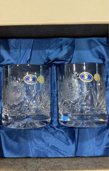 แก้ววิสกี้คริสตัลโบฮีเมียน จากสาธารณรัฐเช็ก งานเจียรไน