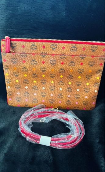 ไม่ระบุ น้ำตาล หนัง PU MCM เอ็มซีเอ็ม  กระเป๋าสะพายข้างทรงแบน