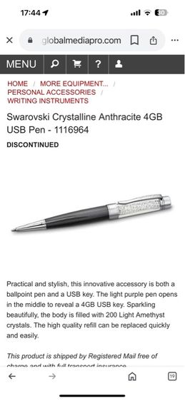 ปากกาคริสตัลสวารอฟสกี้แอคทีฟ พร้อม USB 4gb รูปที่ 6