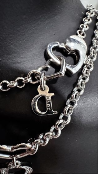 Christian Dior Heart D Logo Necklace Silver สร้อยคอ คริสเตียน ดิออร์ ฮาร์ท ดี โลโก้ สีเงิน  รูปที่ 5