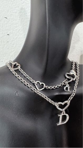 Christian Dior Heart D Logo Necklace Silver สร้อยคอ คริสเตียน ดิออร์ ฮาร์ท ดี โลโก้ สีเงิน  รูปที่ 3