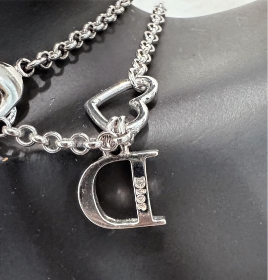 Christian Dior Heart D Logo Necklace Silver สร้อยคอ คริสเตียน ดิออร์ ฮาร์ท ดี โลโก้ สีเงิน  รูปที่ 6