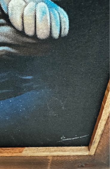 White Tiger In Moonlight Technical image of sandblasting on fabric เสือขาวในแสงจันทร์  รูปที่ 5