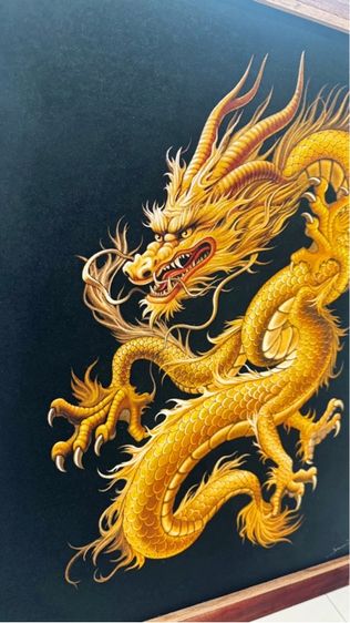 Golden Dragon Technical image of sandblasting on fabric ภาพมังกรทองเทคนิคงานพ่นทรายบนผ้า รูปที่ 3