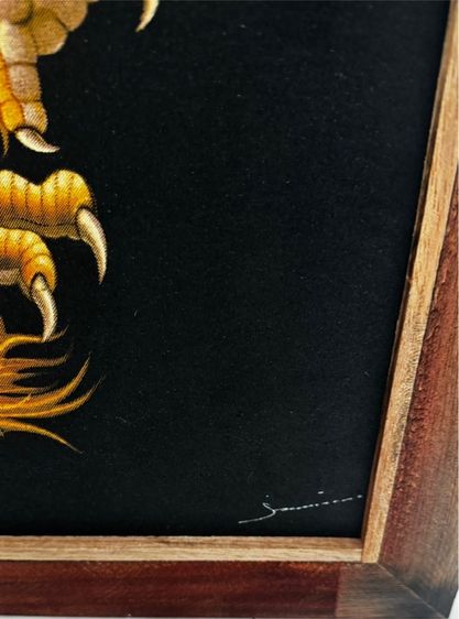 Golden Dragon Technical image of sandblasting on fabric ภาพมังกรทองเทคนิคงานพ่นทรายบนผ้า รูปที่ 5