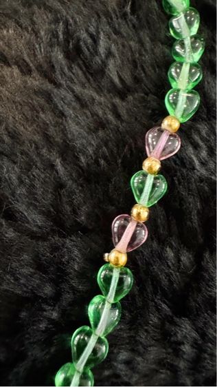 สายคล้องแว่นตามูราโน่ รูปหัวใจเล็กๆร้อยเรียงกัน สีชมพู เขียว รูปที่ 4