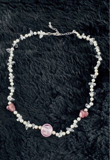 สร้อยคอแก้วมูราโน่ประดับแก้วรูปหัวใจสีน้ำตาล2 ชิ้น รูปที่ 2