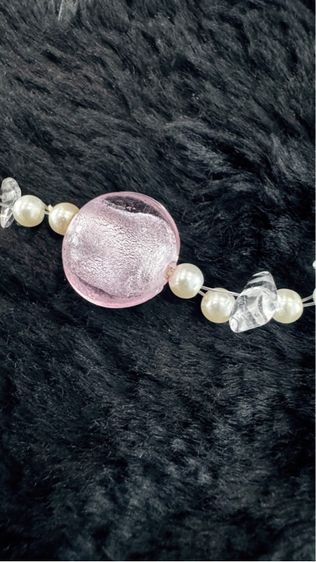 สร้อยคอแก้วมูราโน่ประดับแก้วรูปหัวใจสีน้ำตาล2 ชิ้น รูปที่ 3