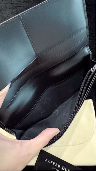 กระเป๋าสตางค์หนังยาวสีดำ ALFRED DUNHILL LONDON พร้อมกล่อง ถุงผ้า การ์ด  รูปที่ 7