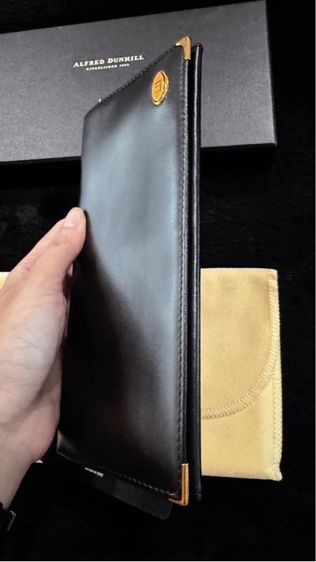 กระเป๋าสตางค์หนังยาวสีดำ ALFRED DUNHILL LONDON พร้อมกล่อง ถุงผ้า การ์ด  รูปที่ 9
