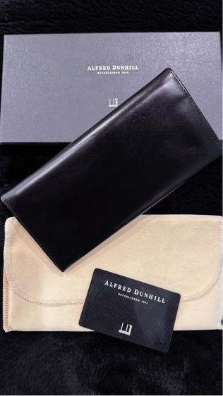 กระเป๋าสตางค์หนังยาวสีดำ ALFRED DUNHILL LONDON พร้อมกล่อง ถุงผ้า การ์ด  รูปที่ 8