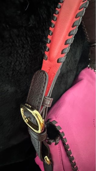 กระเป๋าถือสะพายไหล่ สไตน์บาแกตต์ หนังสีชมพูและแดง Loewe รุ่น Luca Anagram รูปที่ 5