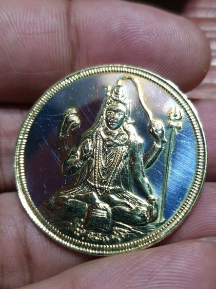 เหรียญพระศิวะ เนื้อเงินกะไหล่ทอง พิมพ์ใหญ่ วัดแขก หายาก พระปิดตา รูปที่ 13