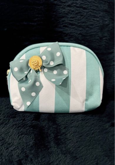 หญิง เขียว ผ้า Christian Dior Cosmetic Bag กระเป๋าเครื่องสำอางค์ คริสเตียน ดิออร์ 