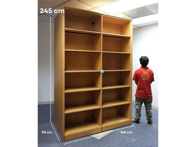 ตู้ไม้เก็บเอกสาร ใบสูงใหญ่ 2 ฝั่ง 6 ชั้น (รวม 2 ฝั่ง 24 ช่องวางเอกสาร)
