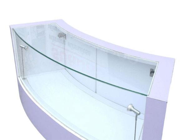 ตู้จิวเวลรี่ ตู้กระจกโชว์สินค้า ทรงโค้งยาว สีม่วง (มี 2 ใบ) รูปที่ 2