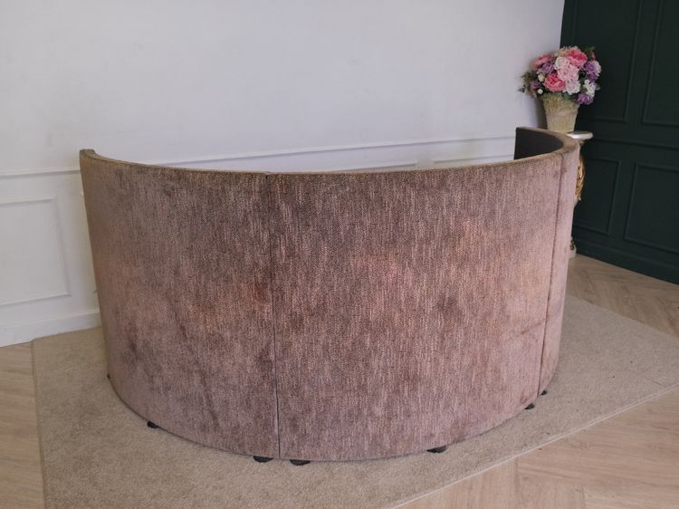 เคาน์เตอร์แผนกต้อนรับ ครึ่งวงกลม โครงไม้ สีน้ำตาล รูปที่ 3