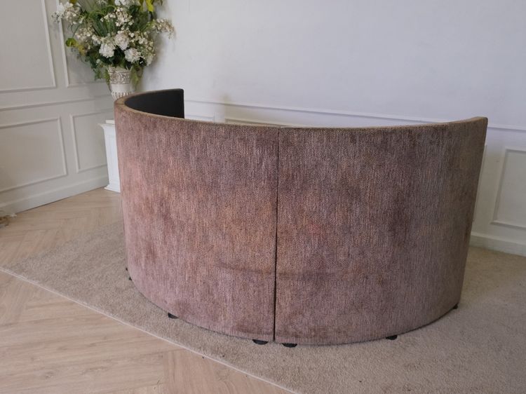 เคาน์เตอร์แผนกต้อนรับ ครึ่งวงกลม โครงไม้ สีน้ำตาล รูปที่ 2