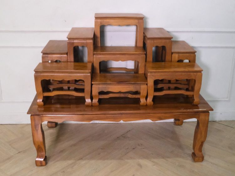 อื่นๆ น้ำตาล โต๊ะหมู่บูชา หมู่ 9 ไม้สัก 36 cm