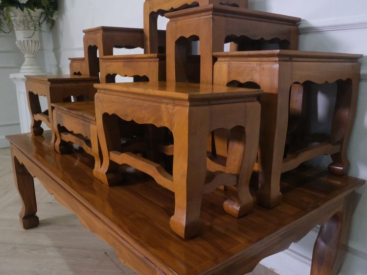 โต๊ะหมู่บูชา หมู่ 9 ไม้สัก 36 cm รูปที่ 5