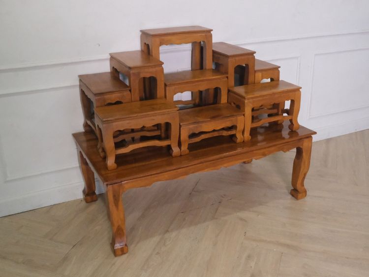 โต๊ะหมู่บูชา หมู่ 9 ไม้สัก 36 cm รูปที่ 3