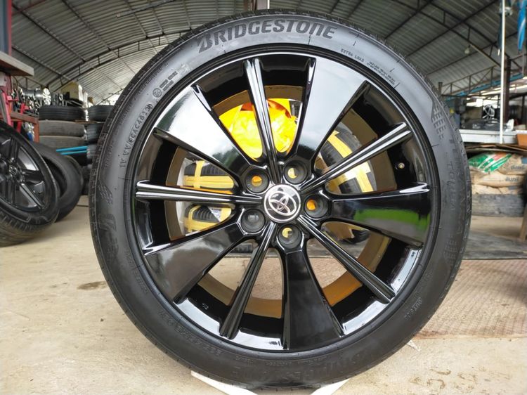 16" แม็กโตโยต้า ขอบ18 สีอบpowder coat พร้อมยางบริสโตน 235 45 18 ปลายปี23 ใส่ camry crow revo vigo innovaอื่นๆ 5 รู 114